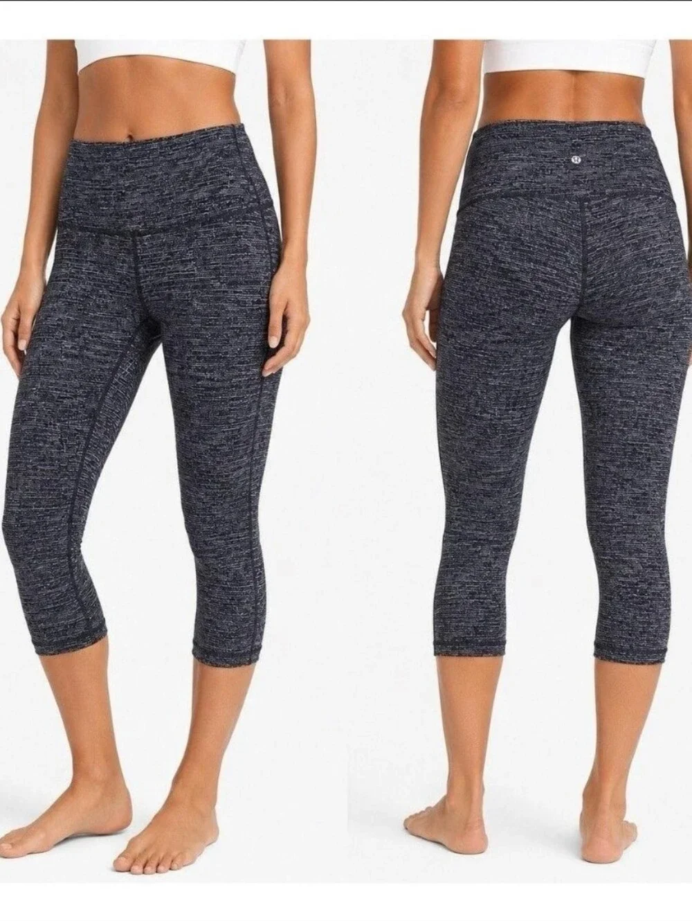 Lululemon High-Rise Heathered Capri Leggings - Dark Gray Size 8